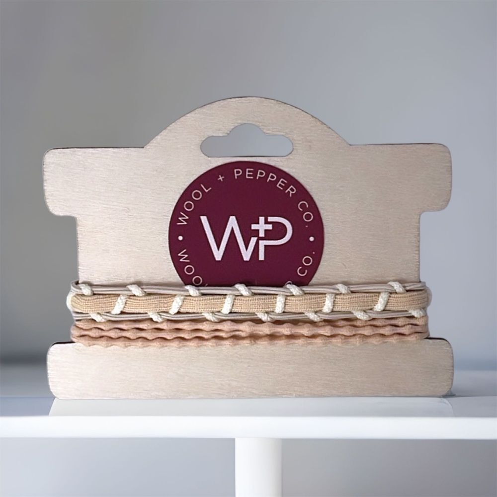 NWT Wool + Pepper Co. Boho Beaded Hair Tie Bracelets (2 bracelet set)